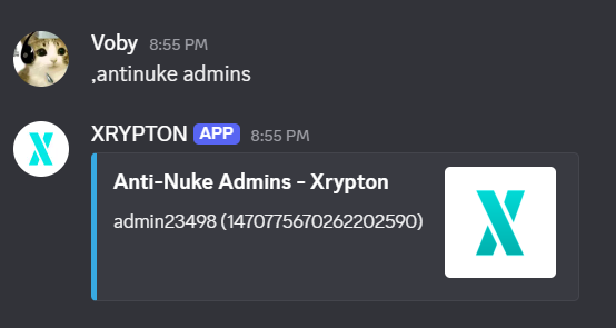 Viewing antinuke admins